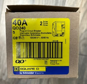 Square D QO240 Circuit Breaker Lot of 5 NeW iN BoX QO 2P 40a Plug In - Picture 1 of 2