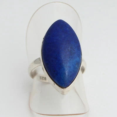 Splendida Lapislazzuli Anello 925 Argento Blu Reale Colore Regalo Gr.12/52 - Immagine 1 di 2