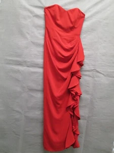 Vestido Badgley Mischka Mujer 4 Rojo Sin Tirantes Damas Fiesta Cóctel Gala Baile de graduación - Imagen 1 de 15