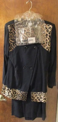 Женская Essence 2-Pc черный костюм и соответствующие перчатки с отделкой из искусственного меха ~ размер 14 - Изображение 1 из 4