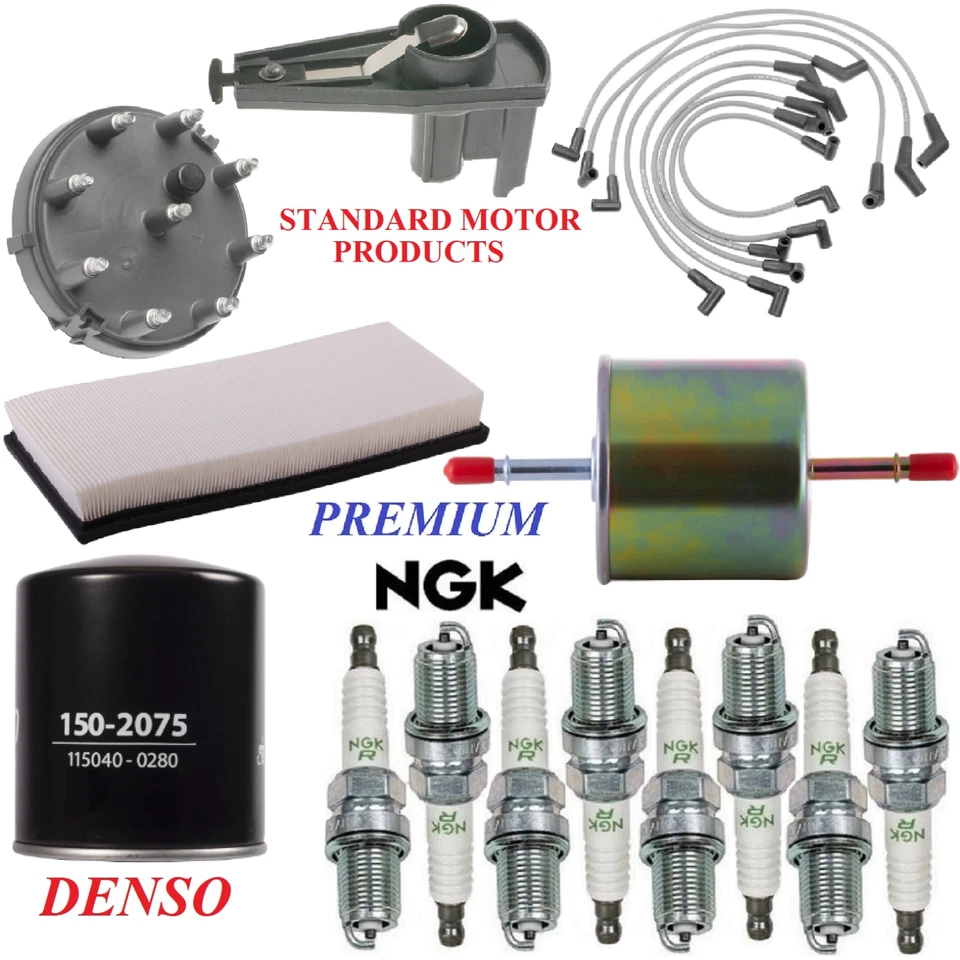 Tune Up Kit Filters Cap Wire Spark Plugs For FORD F-250 V8 5.8L 1994-1996 - Image 1 of 1