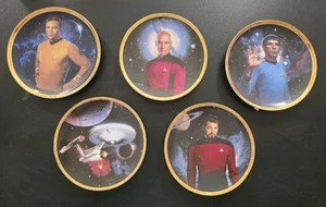 1991 1993 Hamilton Star Trek Commemorative Plate Kirk , Picard , Spock, Riker - Picture 1 of 11