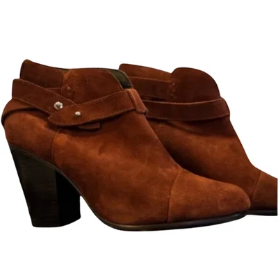 Rag & Bone Harrow Suede Ankle Booties Women’s 39 US 8.5 Brown Fall Boot Leather - Image 1 of 4