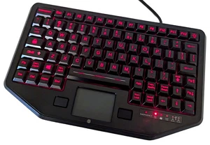 iKey Rugged Mobile Red Backlit Keyboard with Integrated Touchpad - IK-TR-911-RED - Picture 1 of 15
