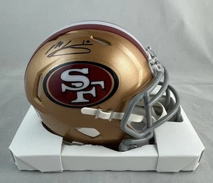MAC JONES FIRMATO AUTOGRAFO SAN FRANCISCO 49ERS MINI CASCO BECKETT BAS COA - Foto 1 di 1
