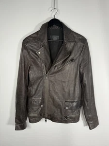 ALLSAINTS MISAKI LEATHER BIKER Jacket - Small - Brown - Great Condition - Mens - Picture 1 of 6