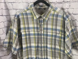 Wrangler 2 Pocket Utility Hemd, Regular Fit, S/S, Flex, Gr. XL blau/grün kariert - Bild 1 von 4