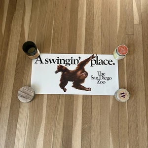 Orangutan San Diego Zoo Poster Lithograph A Swingin’ Place 23" x 11" - Picture 1 of 6