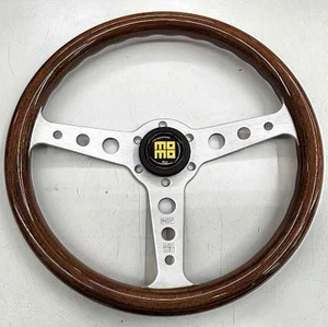 MOMO Wood Steering Wheel 350mm Horn Button Made in Italy Used - Bild 1 von 9