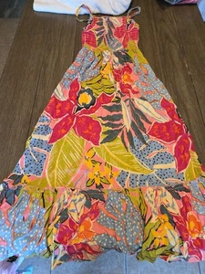 ANGIE Girls Spaghetti Strap FLORAL Dress Sundress New Sleeveless ADJUSTABLE XSM - Picture 1 of 6