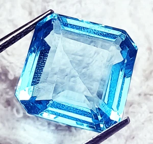 Acquamarina Pietra Preziosa Sciolta 12,00 Ct Ottima Forma Ottagonale Certificata - Foto 1 di 6