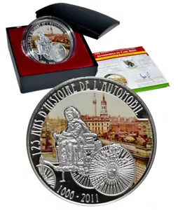 CAMEROON 1000 Francs 2011 Silver Proof '125Years of the Automobile by Carl Benz' - Picture 1 of 3