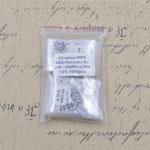 5000pcs 50 Value 0805 2.0x1.2mm SMD Resistor Kit (0R~10MR) 1/8W 5% RoHS - Picture 1 of 2