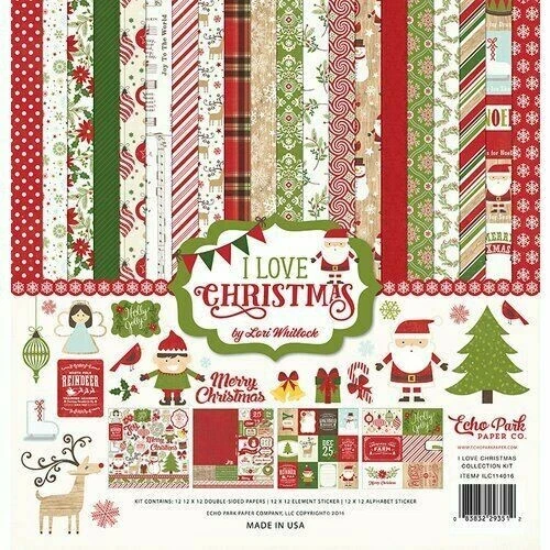 Christmas Season Santa Snowman Gingerbread Echo Park Scrapbook Page Kit 12 x 12 - Image 1 of 1