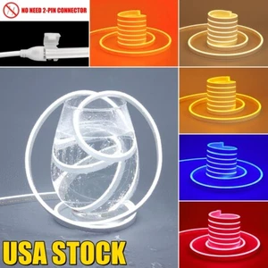 110V LED Neon Rope Strip Lights Waterproof Flexible In/Outdoor Home Party Decor - Picture 1 of 37