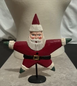 Terry’s Village Santa Claus Estrella Madera Decoración Pared Adorno Mesa Soporte - Imagen 1 de 4