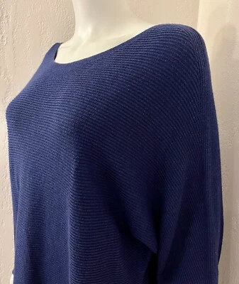 Nuevo con etiquetas Suéter Tommy Bahama Bonita Island Azul Marino Tejido Acanalado Cuello Barco Dolman Slv Talla XL Foto 1 de 4