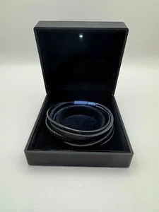 Lederarmband Schwarz 21cm mehrreihig geflochten – Magnetverschluss Edelstahl - Bild 1 von 5