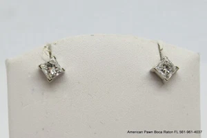 Princess-Cut Diamond Stud Earrings in 14k White Gold (1.10 ct. tw.) - Picture 1 of 12