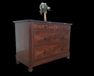 Alte Kommode / Schrank / Dielenschrank / Art Deco / Marmor Platte - Bild 1 von 24