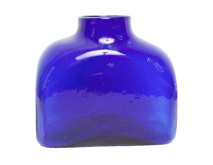 Vintage RARE Blenko Cobalt Blue Seeded Bubbles Vase - Hand Blown - LARGE Art Gla - Picture 1 of 7