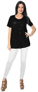 LA LEELA Women's Mini Bikini Stylish Swimwear Coverup Dress US 4-14 Black_T862 - Picture 1 of 3