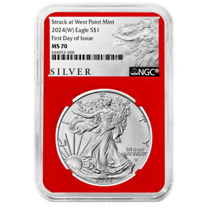 2024 (W) $1 American Silver Eagle NGC MS70 FDI ALS Label Red Core