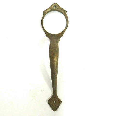 Antique Edwardian Door Pull 11.25" Long Brass / Plated Cover