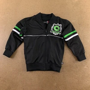 Akademiks Boys Size 4 Black Green White Stripe Full Zip Track Jacket New - Picture 1 of 3