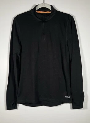 Omni шерсти черный четверть молнии mockneck базовый слой лыж работает sz M мужской - Изображение 1 из 4