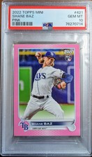 💎 2022 Topps Mini SHANE BAZ RC /25 Pink PSA 10 #421 Tampa Bay Rays Rookie Pop 3