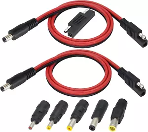 2Pack SAE to DC Adapter Cable SAE Plug to DC 5.5Mmx2.1Mm Male Connector Cables w - Picture 1 of 9