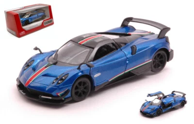 MODELLINO AUTO STATICO KINSMART PAGANI HUAYRA BC WITH PRINTING WING BLU 12cm - Immagine 1 di 4