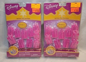 2 Disney Princess Christmas Pink Tree Light Covers Pink Castles 10 Packs NEW - Picture 1 of 4