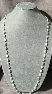 Ela Rae Diana Grand Necklace Aquamarine Sterling Silver Plated in Black Rhodium - Picture 1 of 10