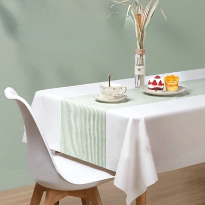 10x Oil-proof Striped Disposable Tablecloth Waterproof Home Thicken Table Covers - Image 1 of 4