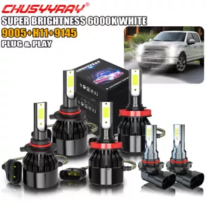 For Cadillac SRX 2010-2016 Combo LED Headlight Hi/Lo Beam + Fog Light Bulbs 6x - Bild 1 von 12