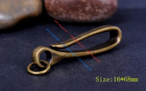 5pc 68*16mm Big Retro Brass KeyChain Key Ring Belt U Hook Wallet Chain Fish Hook - Picture 1 of 12