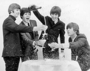 The Beatles have Champagne Photo Print Poster John Paul George Ringo - Picture 1 of 1