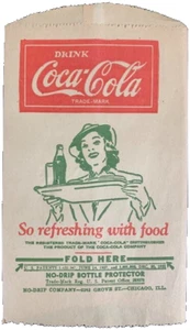 Coke Soda Server Vintage Original 1932 NOS Coca-Cola Bottle Paper Wrapper Lady - Picture 1 of 1