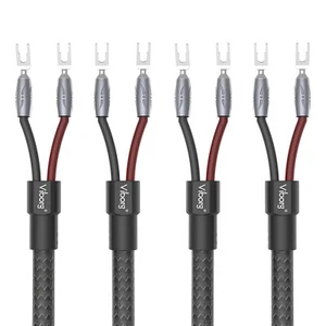 Pair 2.5m Viborg VS901 High fidelity Speaker Cable Viborg Pure Copper Spade Plug - Picture 1 of 5