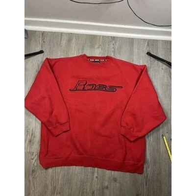 Vintage Boss IG Design 3D Stitched Spell Out Sweatshirt Men's Size XXL Red - Image 1 of 4