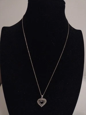 Joyería collar corazón diamantes plata esterlina 925 vintage Foto 1 de 4