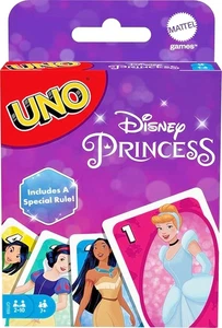 Mattel UNO Disney Princess Card Game 112 Cards Wild Family Fun Gift for Kids 7+ - Picture 1 of 10