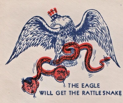 WW2 Patriotic Cover, "Eagle will get the Rattlesnake" FDC Washington D.C. - Image 1 of 2