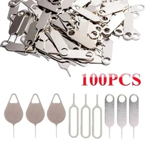 100Pcs Portable SIM Card Tray Ejector Pin for Cell Phone Smartphone - Afbeelding 1 van 22