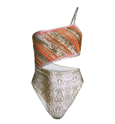 Ramy Brook 海贼王印花 Cassia 单肩亮片泳装 XS 码全新带标签 — 第 1/4 张图片