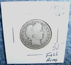 SEMI-KEY DATE 1905 U.S. SILVER BARBER QUARTER! NICE, SILVER! - Picture 1 of 6