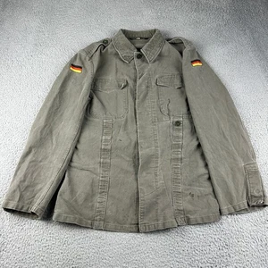 Vintage German Moleskin Army Jacket Adult Size 6 Olive Green Military 70s - Picture 1 of 20