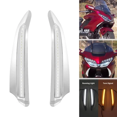 Chrome Fairing Vent Trim LED Light For Honda Gold Wing GL1800 Tour DCT 18-23 - Image 1 of 4